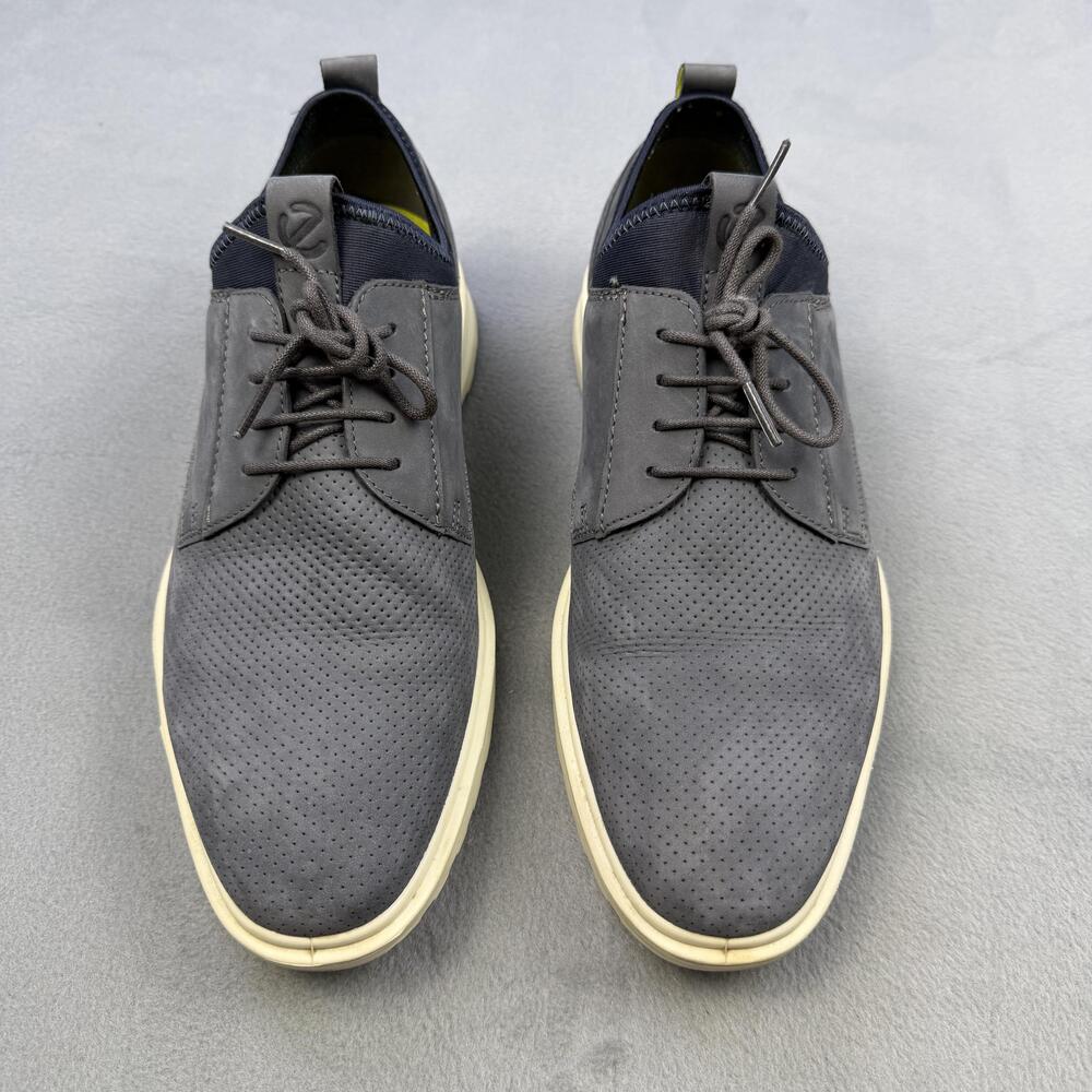 ECCO Shoes Mens Size 10.5 Gray Nubuck Comfort Casual Lace Sneakers 63313402308